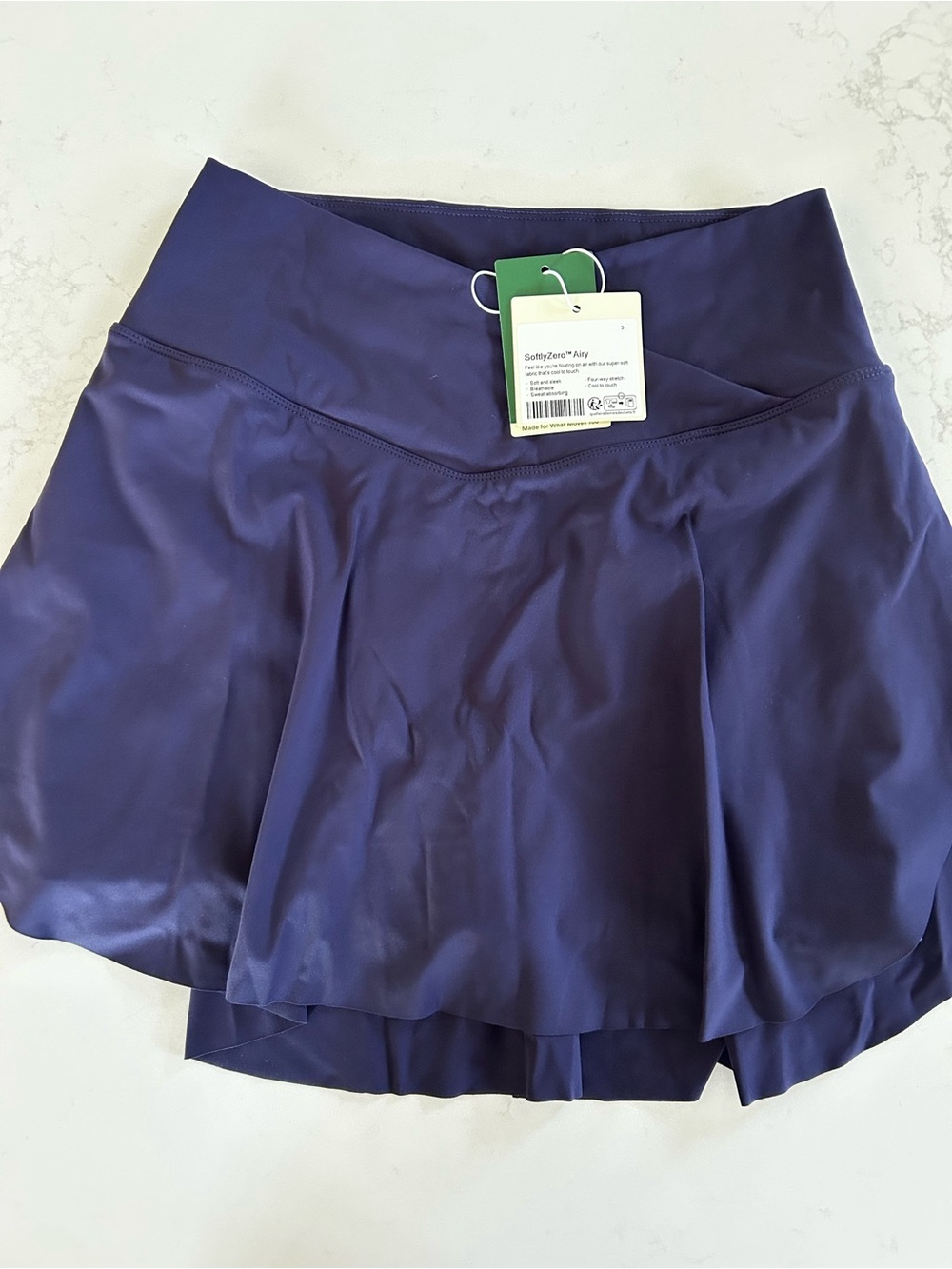 HALARA Navy High-Waist V-Front 2-in-1 Tennis Skirt (Longer 7” length) - Picture 4 of 6